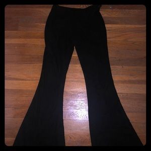 FLATTERING FLARED BLACK SUEDE PANTS